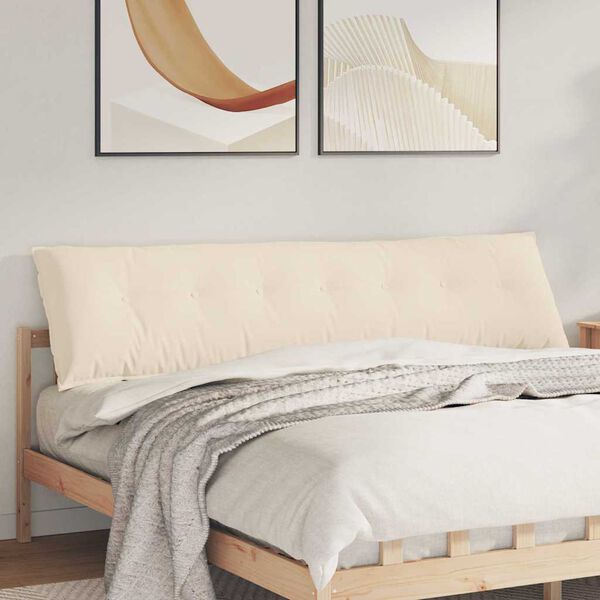 vidaXL Coj&iacute;n de Espalda Beige 200 x 50 cm Tela de microfibra