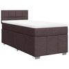 vidaXL Cama box spring con colch&oacute;n tela marr&oacute;n oscuro 90x200 cm