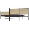 vidaXL Estructura de cama sin colch&oacute;n metal roble Sonoma 140x190 cm