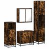 vidaXL Set de muebles ba&ntilde;o 4 pzas madera contrachapada roble ahumado