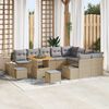 vidaXL Conjunto de sofás de jardín con cojín 12 pcs Beige Poliratán
