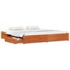 vidaXL Estructura de cama con caj&oacute;n con rueda Marr&oacute;n cera 180 x 200 cm