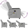 vidaXL Sillón reclinable de masaje eléctrico tela gris nube