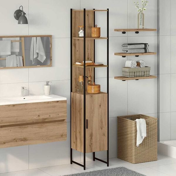 vidaXL Mueble de Cuarto de Ba&ntilde;o Roble artisan 33 x 33 x 185,5 cm