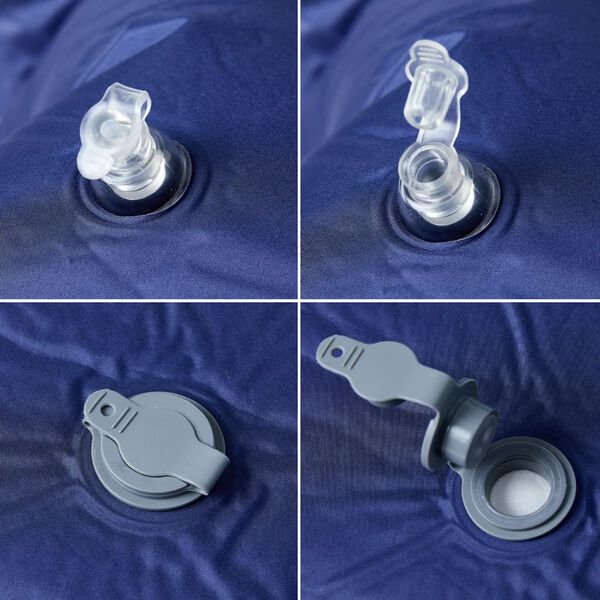 vidaXL Colch&oacute;n de camping autoinflable con almohada 1 persona azul