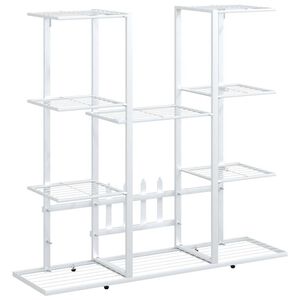 vidaXL Soporte para flores de hierro blanco 94,5x25x89 cm