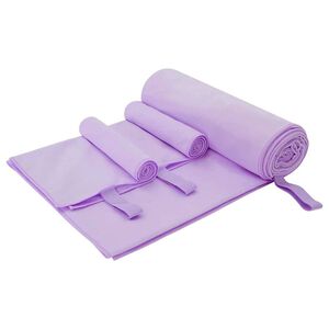 vidaXL Set de Toallas de Deportes 3 uds. Morado 210 x 100 cm