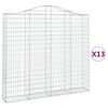 vidaXL Cestas de gaviones 13 uds forma de arco hierro 200x30x180/200cm
