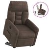 vidaXL Sill&oacute;n reclinable elevable tela de microfibra marr&oacute;n