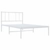 vidaXL Estructura cama sin colch&oacute;n con cabecero metal blanco 90x200 cm