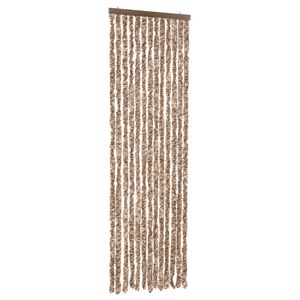 vidaXL Cortina antimoscas chenilla beige y marr&oacute;n oscuro 56x185 cm