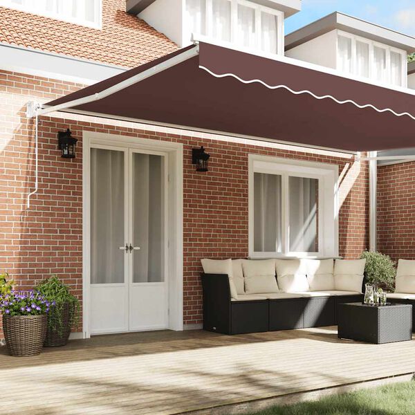 vidaXL Toldo retr&aacute;ctil autom&aacute;tico marr&oacute;n 500x300 cm