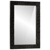 vidaXL Espejo de ba&ntilde;o madera maciza mango y vidrio negro 50x70x2,5 cm