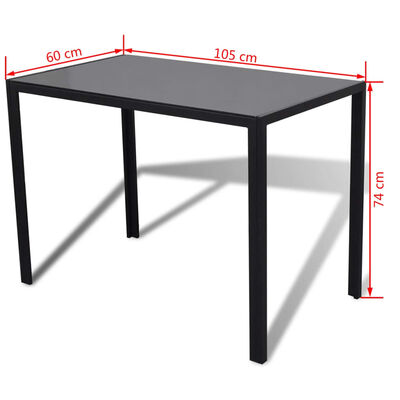 vidaXL Conjunto de mesa y sillas de comedor 5 piezas negro