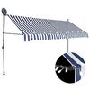 vidaXL Toldo manual retr&aacute;ctil con LED azul y blanco 400 cm