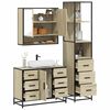 vidaXL Set de muebles de ba&ntilde;o 3 pzas madera contrachapada roble Sonoma