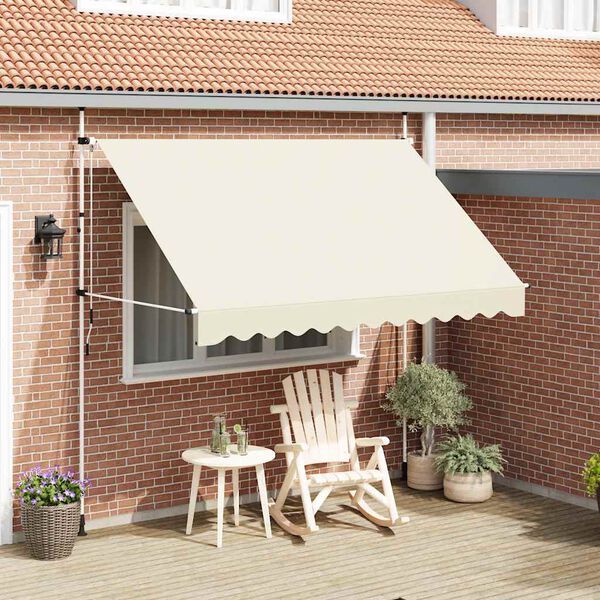 vidaXL Toldo retráctil de operación manual 300 cm crema