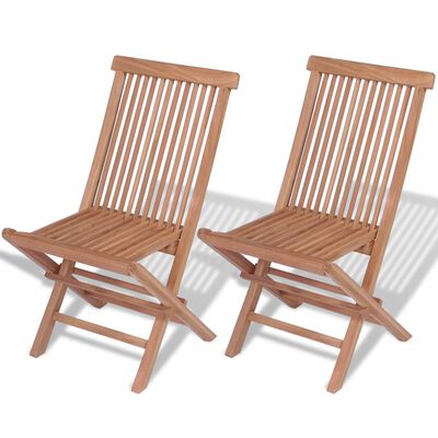 vidaXL Mesa y sillas de jardín plegables 3 pzas madera maciza de teca