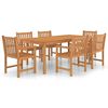 vidaXL Conjunto de comedor de jard&iacute;n de 7 piezas, 200 x 100 cm, madera maciza de teca
