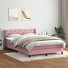 vidaXL Cama box spring con colch&oacute;n terciopelo rosa 140x220 cm