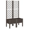 vidaXL Jardinera con enrejado PP marr&oacute;n 80x40x142 cm