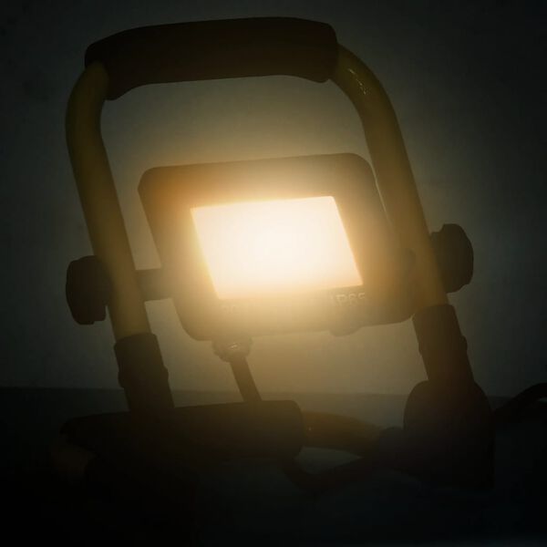 vidaXL Foco LED con asa 20 W blanco cálido