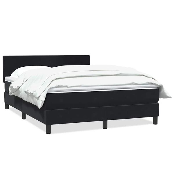 vidaXL Cama box spring con colch&oacute;n terciopelo negro 160x210 cm