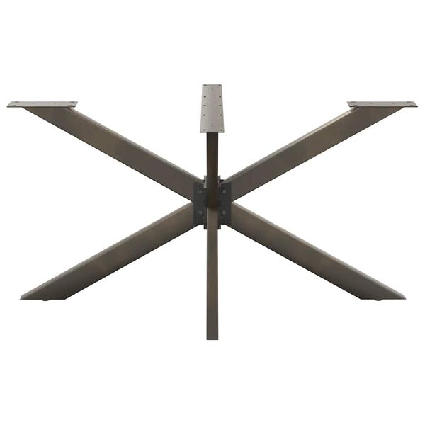 vidaXL Pata de mesa de comedor forma de ara&ntilde;a negra 150x78x(72-73) cm acero