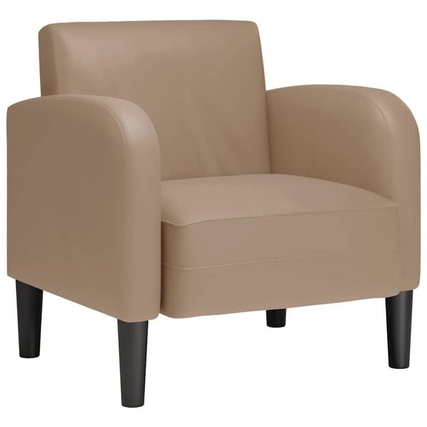 vidaXL Sill&oacute;n con reposabrazos capuchino 54 cm cuero sint&eacute;tica