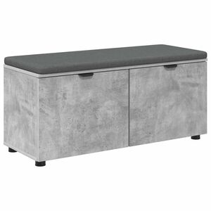 vidaXL Banco de entrada con coj&iacute;n Gris Concreto 100 x 38 x 46 cm