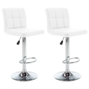 vidaXL Taburetes de cocina 2 unidades cuero sint&eacute;tico blanco