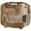 vidaXL Puf redondo de piel de cabra 50x50x45 cm