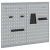 vidaXL Panel de Herramientas 2 uds. Gris 100 x 1 x 80 cm Acero