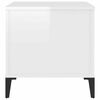vidaXL Mesa de centro madera contrachapada blanco brillo 60x44,5x45 cm