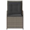 vidaXL Banco de jardín 2 pcs Gris ratán sintético