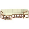 vidaXL Conjunto de sof&aacute;s de exterior 6 uds. Natural y Crema