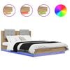 vidaXL Estructura de cama con cabecero Roble artisan 140 x 200 cm