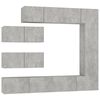 vidaXL Set de muebles de TV 7 pzas madera contrachapada gris hormig&oacute;n