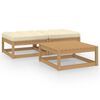 vidaXL Juego de muebles de jard&iacute;n 3 pzas y cojines madera maciza pino