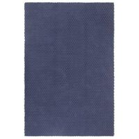 vidaXL Alfombra rectangular algodón azul marino 80x160 cm