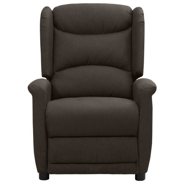 vidaXL Sill&oacute;n reclinable de tela marr&oacute;n oscuro