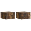 vidaXL Mesita de Noche de Pared 2 pcs Roble Ahumado 33 x 34,5 x 20 cm