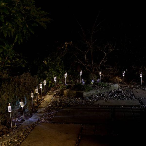 Luxform Postes de luz solares Siena 8 unidades plateado 46846
