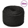 vidaXL Cuerda de trabajo polipropileno negro 20 mm 50 m