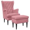 vidaXL Sill&oacute;n con Pouf 2 uds. Rosa Terciopelo