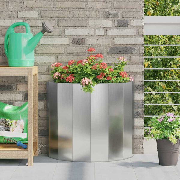 vidaXL Jardinera Plateado 60 x 30 x 50 cm Acero Galvanizado