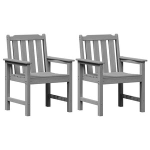 vidaXL Silla de comedor de jard&iacute;n. 2 uds. Gris Claro HDPE