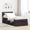 vidaXL Estructura cama otomana colch&oacute;n tela marr&oacute;n oscuro 90x190 cm