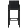 vidaXL Muebles de bar jard&iacute;n 7 pzas rat&aacute;n sint&eacute;tico reposabrazos negro