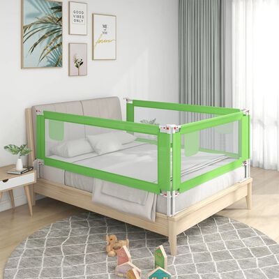 vidaXL Barandilla de seguridad cama de niño verde tela 200x25 cm